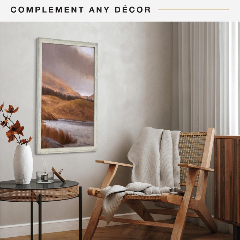 MCS Studio Gallery 18x24 Poster Frame Gray Woodgrain Engineered Wood, Vertical & Horizontal Wall Hanging Large Picture Frame for Photos, Posters & Art Prints (1-Pack) - Image 3